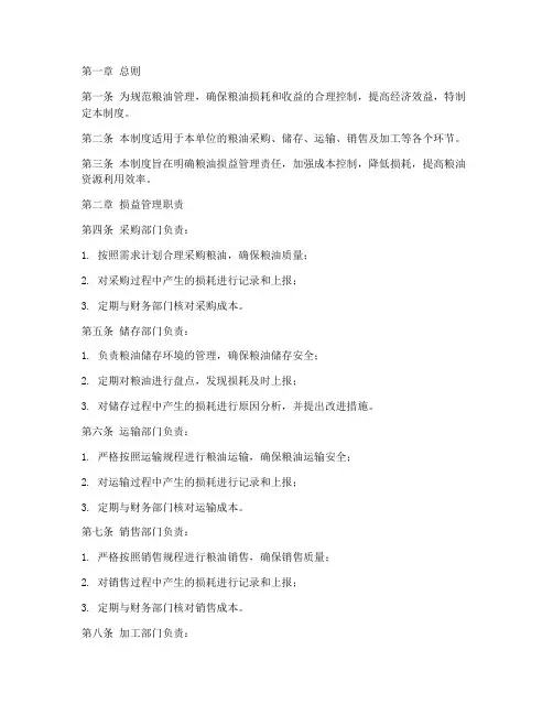 粮油损益管理制度模板