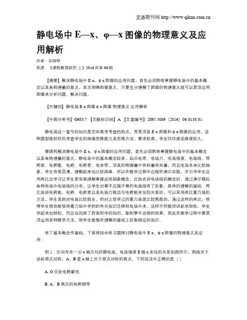 静电场中E—x、φ—x图像的物理意义及应用解析