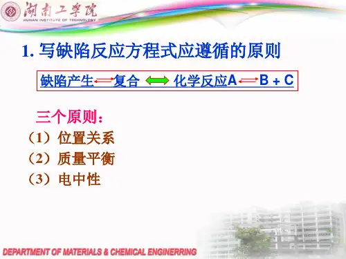 晶体中的点缺陷与线缺陷第二讲