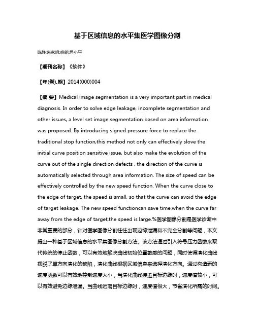 基于区域信息的水平集医学图像分割