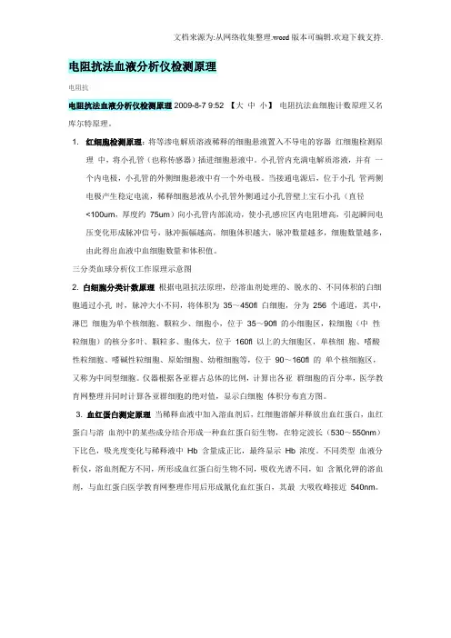 电阻抗法血液分析仪检测原理