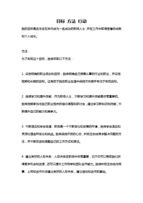 目标 方法 行动