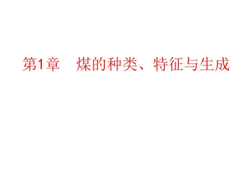 煤化学课件——第1章  煤的种类、特征与生成