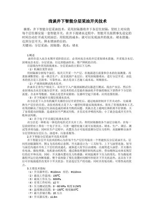 浅谈井下智能分层采油开关技术