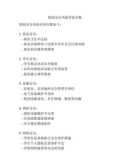 校园安全风险评估台账