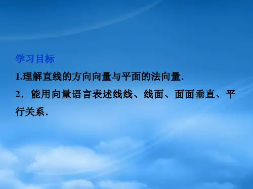 高中数学第3章3.2.1用向量方法解决平行与垂直问题课件新人教A选修21.ppt