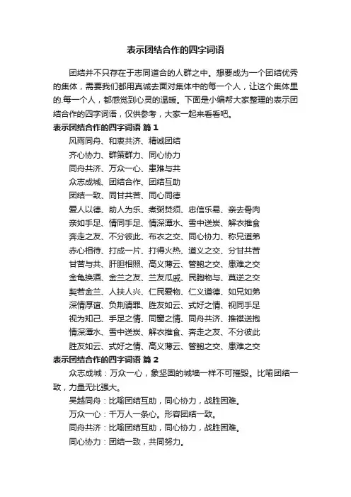 表示团结合作的四字词语