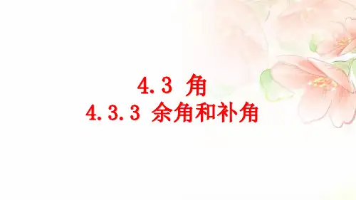 4.3.3 余角和补角