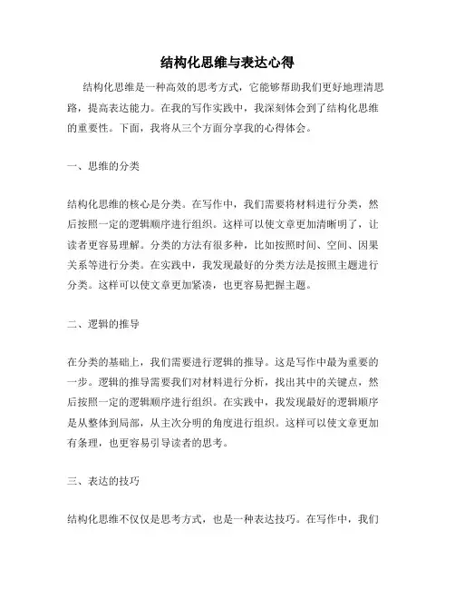 结构化思维与表达心得