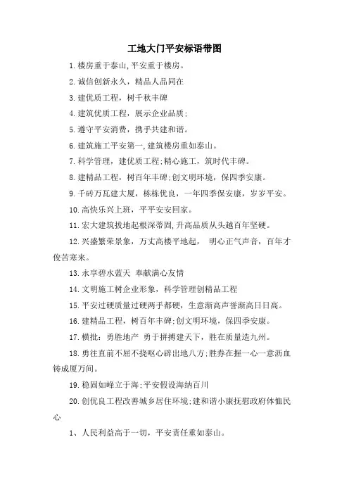 工地大门安全标语带图