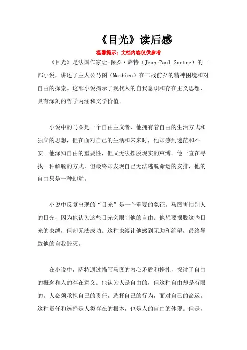《目光》读后感