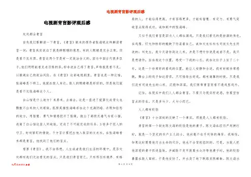 电视剧靑盲影评观后感