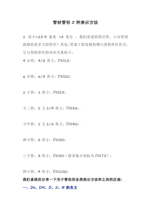 管材管径5种表示方法