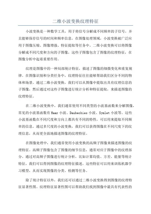 二维小波变换纹理特征