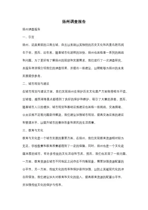 扬州调查报告