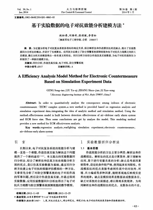 基于实验数据的电子对抗效能分析建模方法