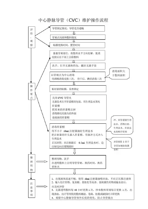 中心静脉导管(CVC)维护操作流程