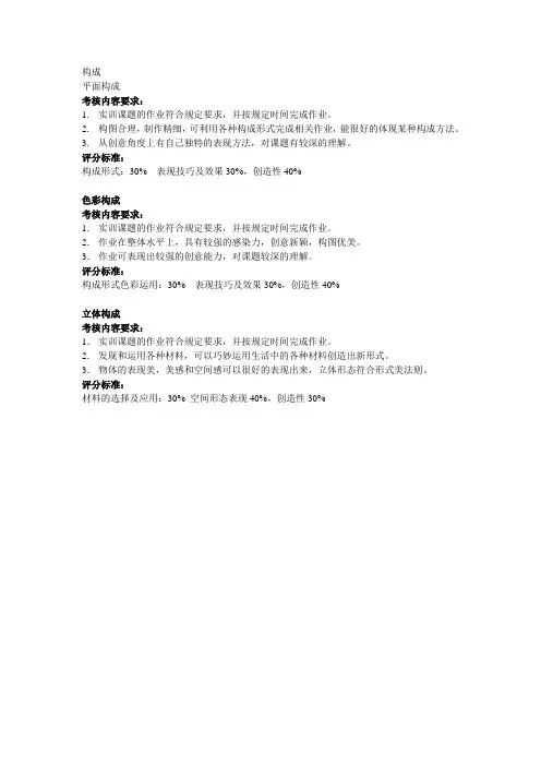 构成评分标准