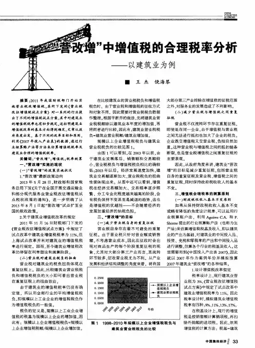 ＂营改增＂中增值税的合理税率分析——以建筑业为例