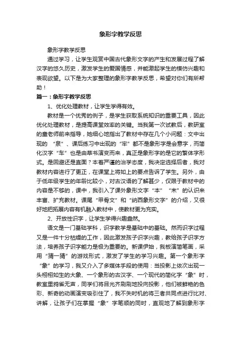 象形字教学反思