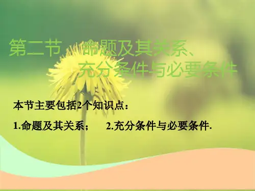 高中理数课件第一章 第二节 命题及其关系、充分条件与必要条件