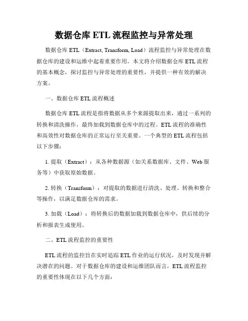 数据仓库ETL流程监控与异常处理