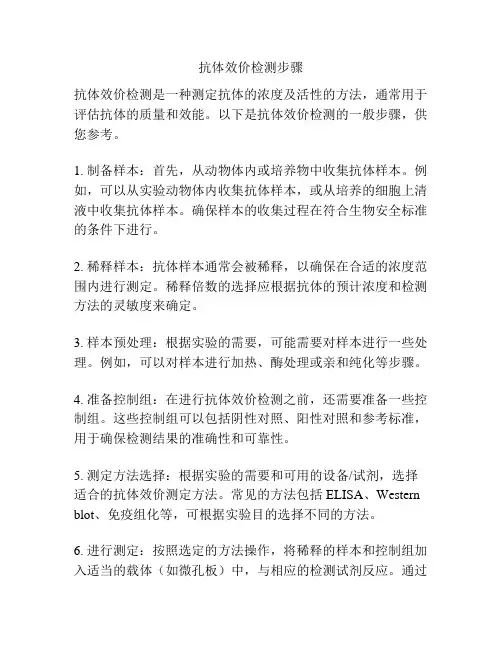 抗体效价检测步骤