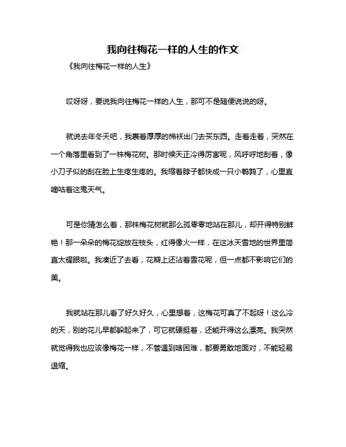 我向往梅花一样的人生的作文
