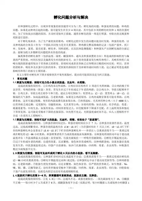 孵化问题分析与解决