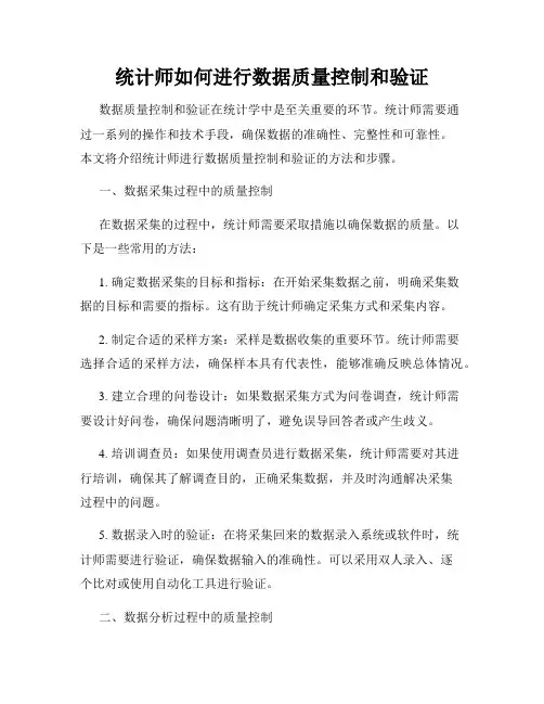 统计师如何进行数据质量控制和验证