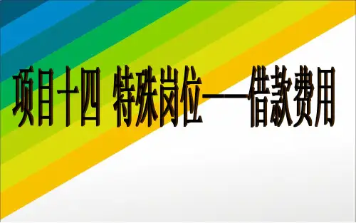 项目十四  特殊岗位-借款费用  《财务会计实务》PPT课件