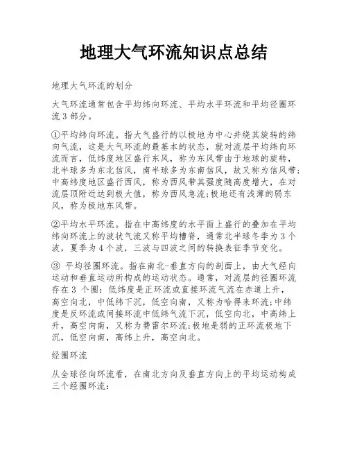 地理大气环流知识点总结