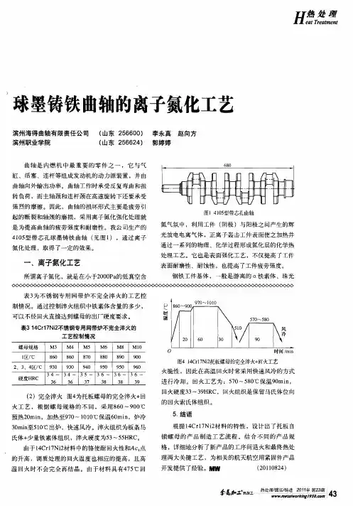 球墨铸铁曲轴的离子氮化工艺