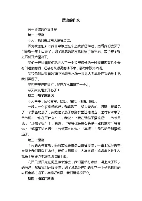 漂流的作文
