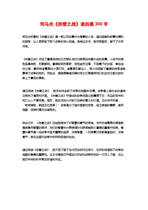 司马光《赤壁之战》读后感300字