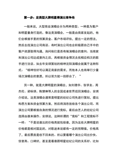 演唱会操办流程