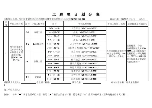 水利工程新项目划分范例