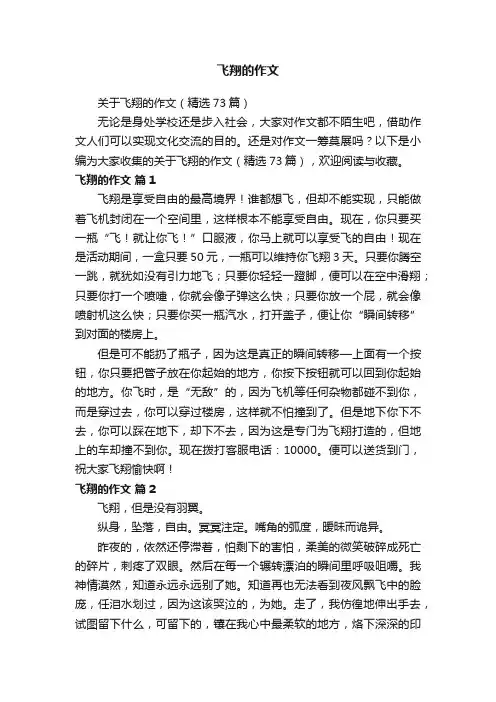 飞翔的作文