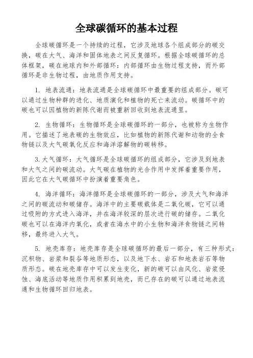 全球碳循环的基本过程