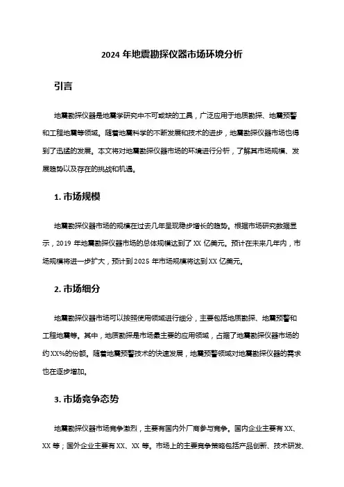 2024年地震勘探仪器市场环境分析
