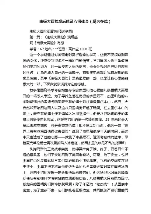 南极大冒险观后感及心得体会（精选多篇）