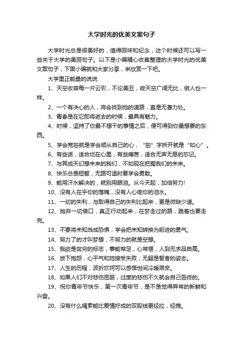 大学时光的优美文案句子