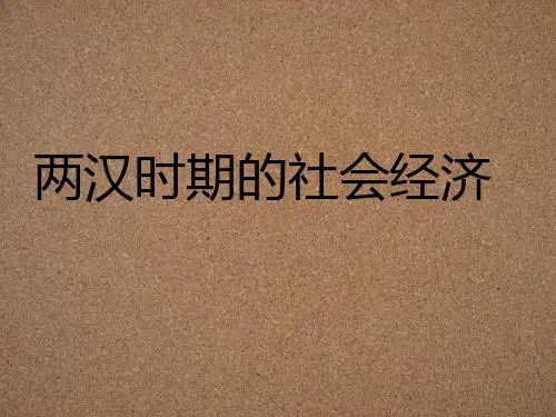 两汉时期的社会经济PPT课件1 人教版