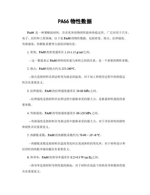 PA66物性数据