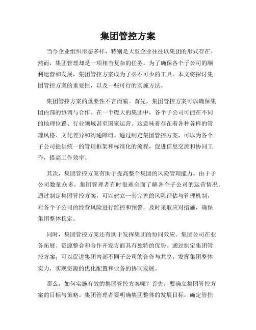 集团管控方案