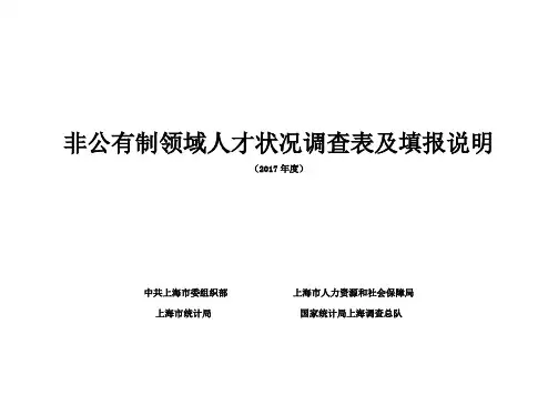 非公有制领域人才状况调查表及填报说明