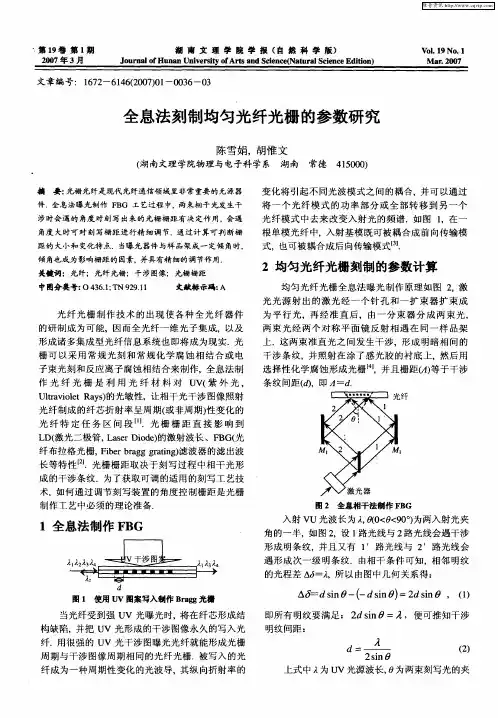 全息法刻制均匀光纤光栅的参数研究