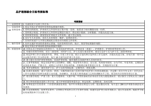 总护理部综合目标考核标准