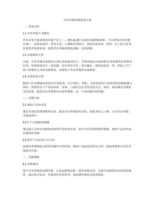 丹东草莓营销策划方案