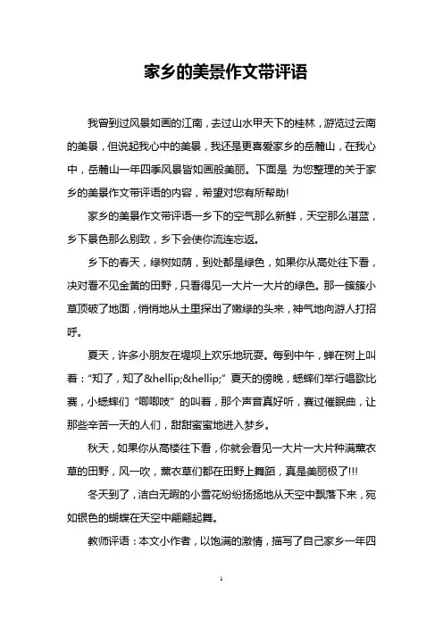家乡的美景作文带评语